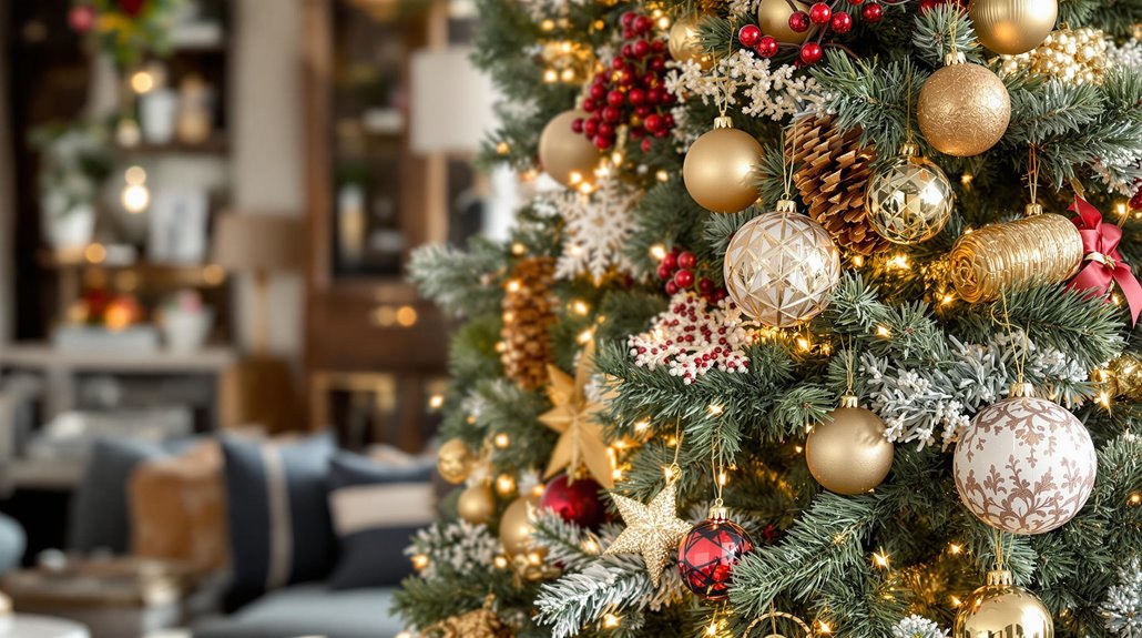 stylish christmas tree decorating