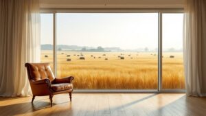 pastoral views through windows